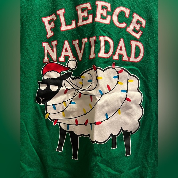 Green Christmas shirt with a sheep - Picture 2 of 3